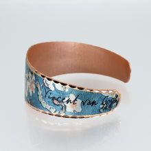 Load image into Gallery viewer, Copper Art Bracelet - Van Gogh Almond Blossoms Vibrant Color - UrbanroseNYC