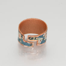 Load image into Gallery viewer, Copper Art Ring - Van Gogh Almond Blossoms Ring Vibrant Color
