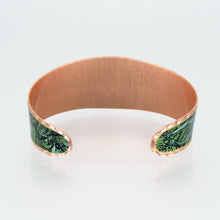 Load image into Gallery viewer, Copper Art Cuff - Alphonse Mucha Emerald