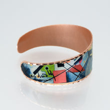 Load image into Gallery viewer, Copper Art Cuff -Wassily Kandinsky Blue Painting - UrbanroseNYC