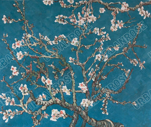 Copper Art Ring - Van Gogh Almond Blossoms Ring Vibrant Color