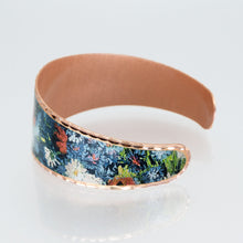 Load image into Gallery viewer, Copper Art Cuff - Van Gogh - Still Life Cornflowers & Poppies - UrbanroseNYC