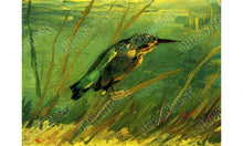 Load image into Gallery viewer, Copper Art Bracelet - Van Gogh Kingfisher
