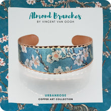 Load image into Gallery viewer, Copper Art Bracelet - Van Gogh Almond Blossoms Vibrant Color - UrbanroseNYC