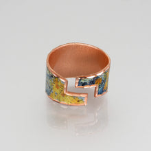 Load image into Gallery viewer, Copper Art Ring - Van Gogh Vase with Lilacs, Daisies & Anemones