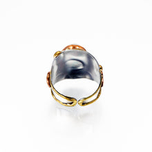 Load image into Gallery viewer, Mixed Metal Statement Cuff Bracelet - Rainbow Moonstone - UrbanroseNYC