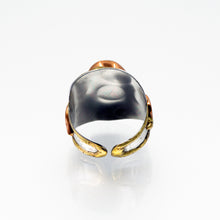 Load image into Gallery viewer, Mixed Metal Statement Cuff Ring - Amazonite - UrbanroseNYC