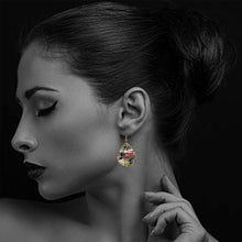 Load image into Gallery viewer, Copper Art Earrings - Van Gogh Blossoming Almond Branch