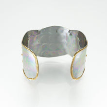 Load image into Gallery viewer, Mixed Metal Statement Cuff Bracelet - Lapis Lazulli - UrbanroseNYC