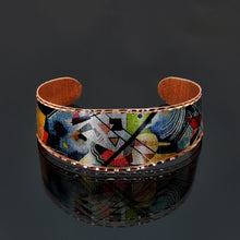 Load image into Gallery viewer, Copper Art Cuff -Wassily Kandinsky Blue Painting - UrbanroseNYC