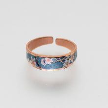 Load image into Gallery viewer, Copper Art Ring - Van Gogh Almond Blossoms Ring Vibrant Color