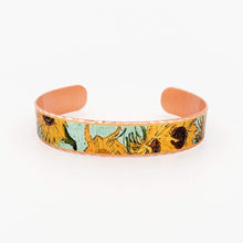 Load image into Gallery viewer, Copper Art Bracelet - Van Gogh Sunflowers - UrbanroseNYC