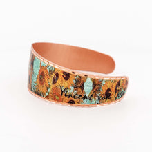 Load image into Gallery viewer, Copper Art Bracelet - Van Gogh Sunflowers - UrbanroseNYC