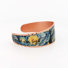 Load image into Gallery viewer, Copper Art Bracelet - Van Gogh Starry Night - UrbanroseNYC