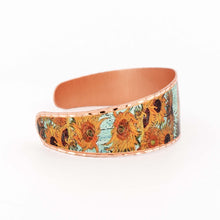 Load image into Gallery viewer, Copper Art Bracelet - Van Gogh Sunflowers - UrbanroseNYC