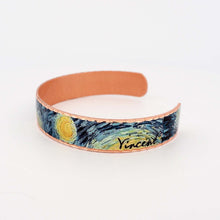 Load image into Gallery viewer, Copper Art Bracelet - Van Gogh Starry Night - UrbanroseNYC