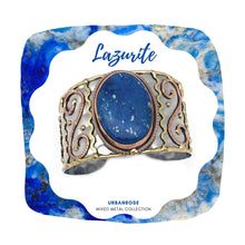 Load image into Gallery viewer, Mixed Metal Cuff Bracelet - Lazurite - UrbanroseNYC