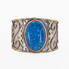 Load image into Gallery viewer, Mixed Metal Cuff Bracelet - Lazurite - UrbanroseNYC