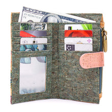 Load image into Gallery viewer, Portuguese Cork Wallet, - Green Waves UrbanroseNYC