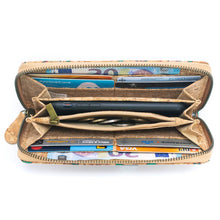 Load image into Gallery viewer, Portuguese Cork Wallet - Green Floral open view UrbanroseNYC