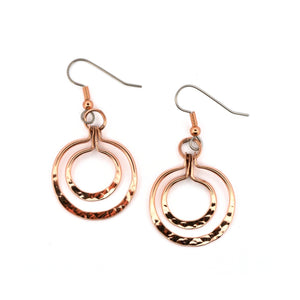 Solid Copper Circle Earrings - UrbanroseNYC