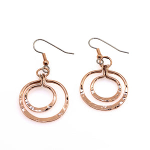 Solid Copper Circle Earrings - UrbanroseNYC