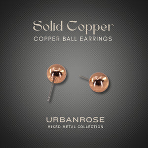 Copper Ball Stud Earrings - UrbanroseNYC
