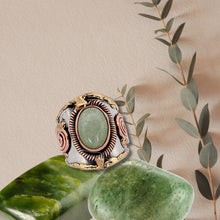 Load image into Gallery viewer, Mixed Metal Statement Cuff Ring - Aventurine UrbanroseNYC
