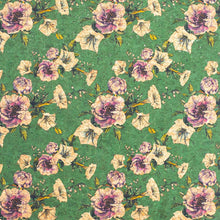 Load image into Gallery viewer, Portuguese Cork fabric - Green Floral UrbanroseNYC