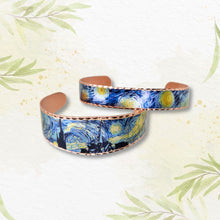 Load image into Gallery viewer, Copper Art Bracelet - Van Gogh Starry Night - UrbanroseNYC