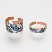 Load image into Gallery viewer, Copper Art Ring - Van Gogh Almond Blossoms Ring Vibrant Color
