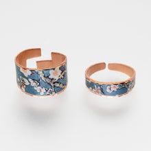 Load image into Gallery viewer, Copper Art Ring - Van Gogh Almond Blossoms Ring Vibrant Color