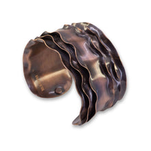 Load image into Gallery viewer, Luxury Solid Copper Statement Cuff Bracelet With Ruffled Edges