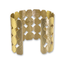 Load image into Gallery viewer, Luxury Brass Statement Cuff Bracelet With Joined Circles