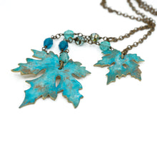 Load image into Gallery viewer, Patina Maple Leaf Necklace - Patina Maple Leaf Necklace - UrbanroseNYC
