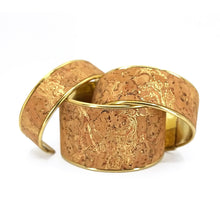 Load image into Gallery viewer, Portuguese Cork Channel Cuff - Metallic Gold Swirl - Portuguese Cork Channel Cuff - Metallic Gold Swirl - UrbanroseNYC
