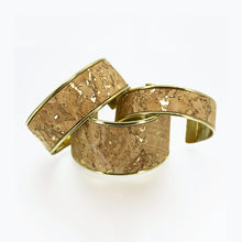 Load image into Gallery viewer, Portuguese Cork Channel Cuff - Metallic Gold Marble - Portuguese Cork Channel Cuff - Metallic Gold Marble - UrbanroseNYC