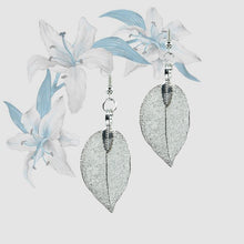 Load image into Gallery viewer, Mini Real Leaf Earrings - Silver - Mini Real Leaf Earrings - Silver - UrbanroseNYC