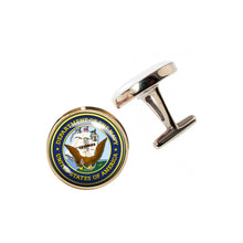 Load image into Gallery viewer, Altered Art Cufflinks - US Navy Emblem - Altered Art Cufflinks - US Navy Emblem - UrbanroseNYC
