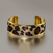 Load image into Gallery viewer, Glitter Cuff Bracelet - Leopard Print - .75 inches - UrbanroseNYC