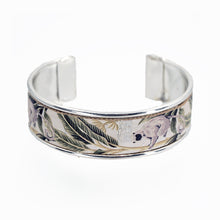 Load image into Gallery viewer, Portuguese Cork Channel Cuff - White, Foliage - .75 inches - UrbanroseNYC