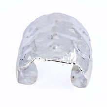 Load image into Gallery viewer, Crumpled Molten Silver Cuff Bracelet,
