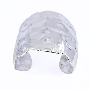 Crumpled Molten Silver Cuff Bracelet,