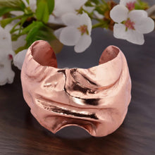Load image into Gallery viewer, Wide Crumpled Copper Cuff Bracelet

