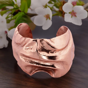 Wide Crumpled Copper Cuff Bracelet