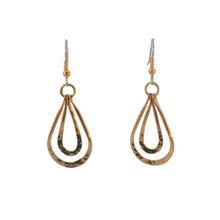 Load image into Gallery viewer, Pure Copper Teardrop Dangle Earrings With Hypoallergenic Steel Ear Wires
