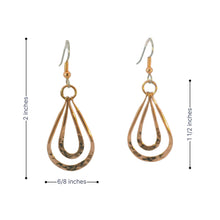 Load image into Gallery viewer, Pure Copper Teardrop Dangle Earrings With Hypoallergenic Steel Ear Wires
