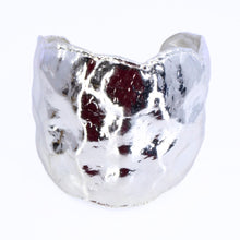 Load image into Gallery viewer, Crumpled Molten Silver Cuff Bracelet,
