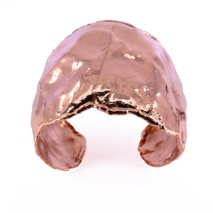 Crumpled Molten Copper Cuff Bracelet