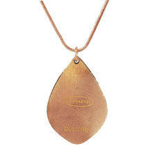 Load image into Gallery viewer, Etched Copper Tulip Pendant: Verdigris Patina, Floral Necklace - UrbanroseNYC
